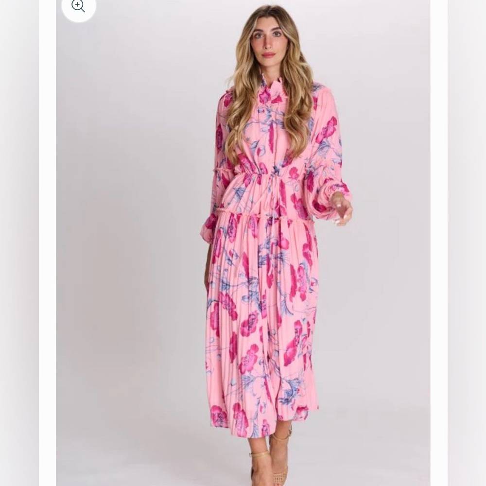 PAPER PARACHUTE BLOOM MINI PLEATED DRESS W DRAWSTRING